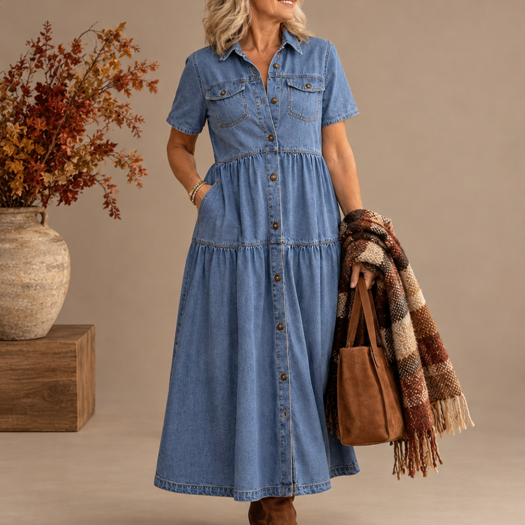 Grace | Belly-covering Midi Dress with Buttons