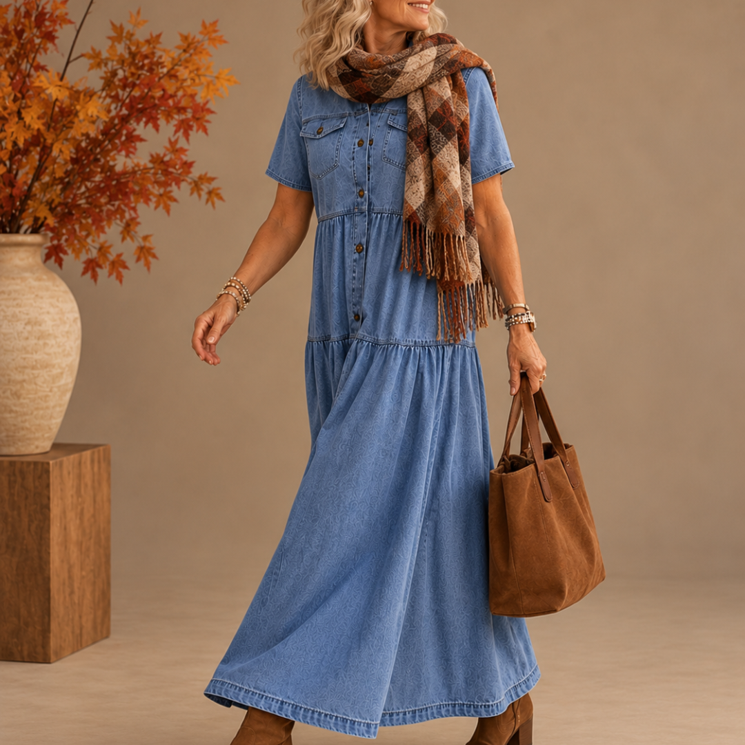 Grace | Belly-covering Midi Dress with Buttons