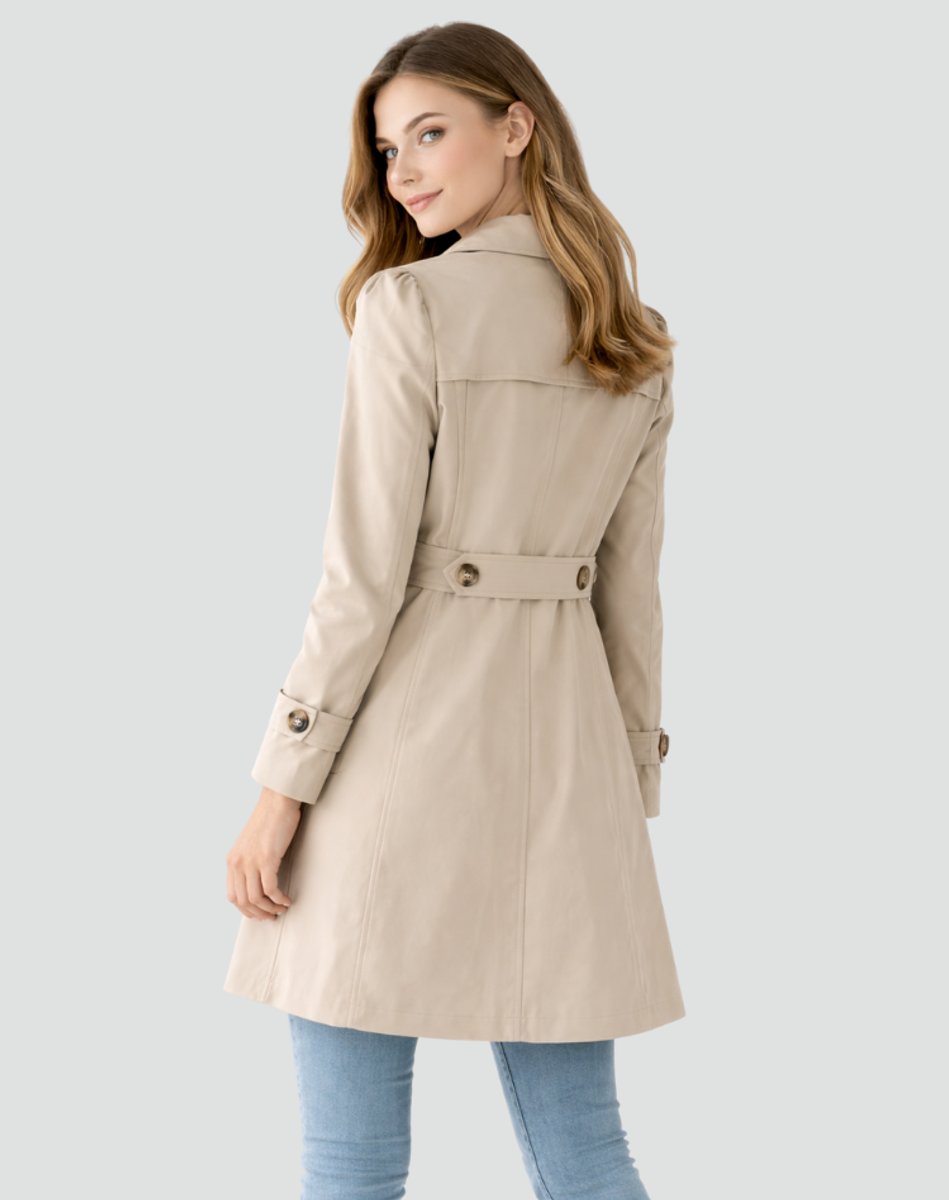 Charlotte | Women's Trench Coat with Shoulder Epaulets