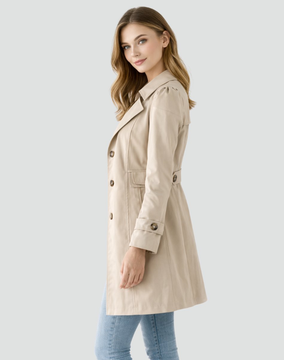 Charlotte | Women's Trench Coat with Shoulder Epaulets