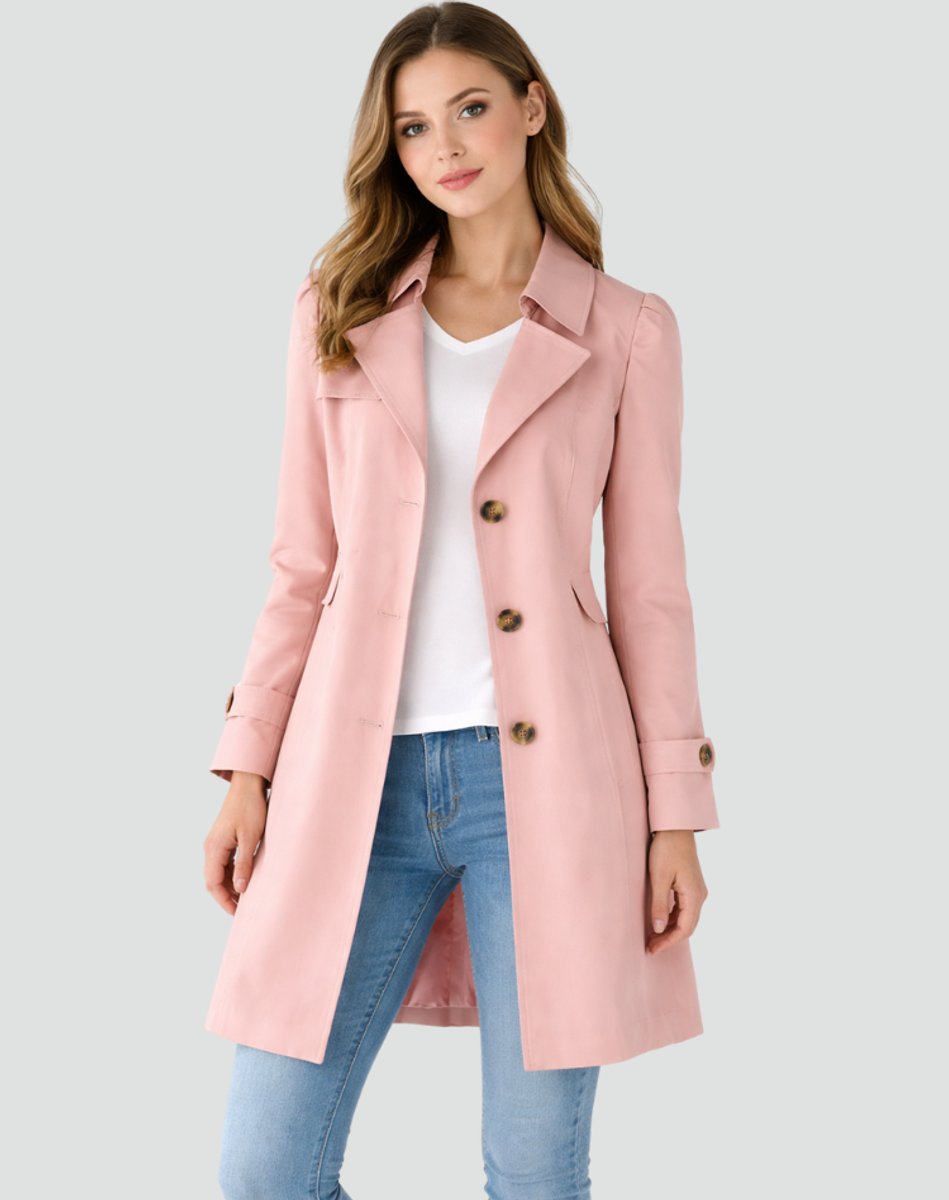 Charlotte | Women's Trench Coat with Shoulder Epaulets