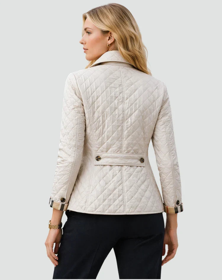 Edna | Women's Quilted Button Front Jacket with Collar