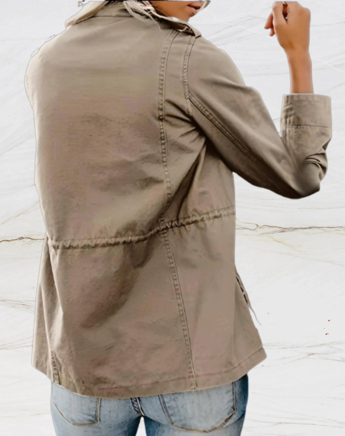Rebecca | Women's Utility Jacket with Chest Pockets and Zip Front
